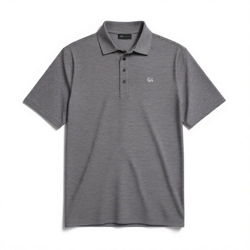 G/FORE XXL Men's Striped Short Sleeve Polo Shirt Golf Casual Black White‎